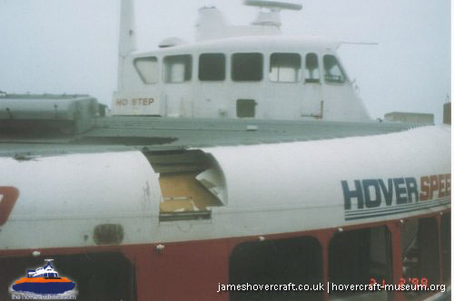 SRN4 Sir Christopher (GH-2008) being broken up at Dover -  (credit: The <a href='http://www.hovercraft-museum.org/' target='_blank'>Hovercraft Museum Trust</a>).